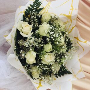 white rose bunch