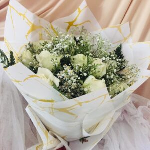 white rose bunch