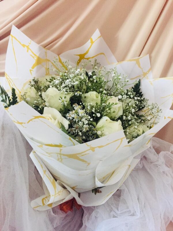 white rose bunch