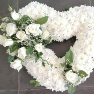 Heart Shape Full White Family Wreath