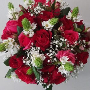 Red Roses Family Wreath